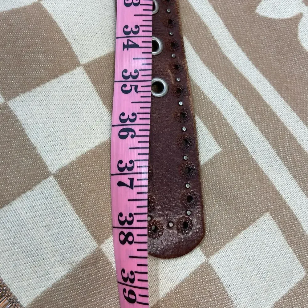 FOSSIL Women's Leather Belt Walnut Sz S Equestrian Cowgirl Western Southern Wear